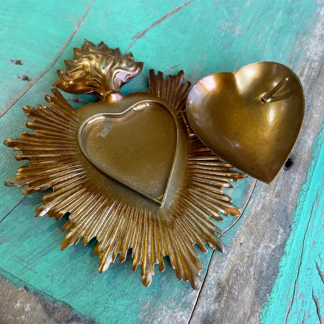 Flaming Sacred Heart Box Ornament