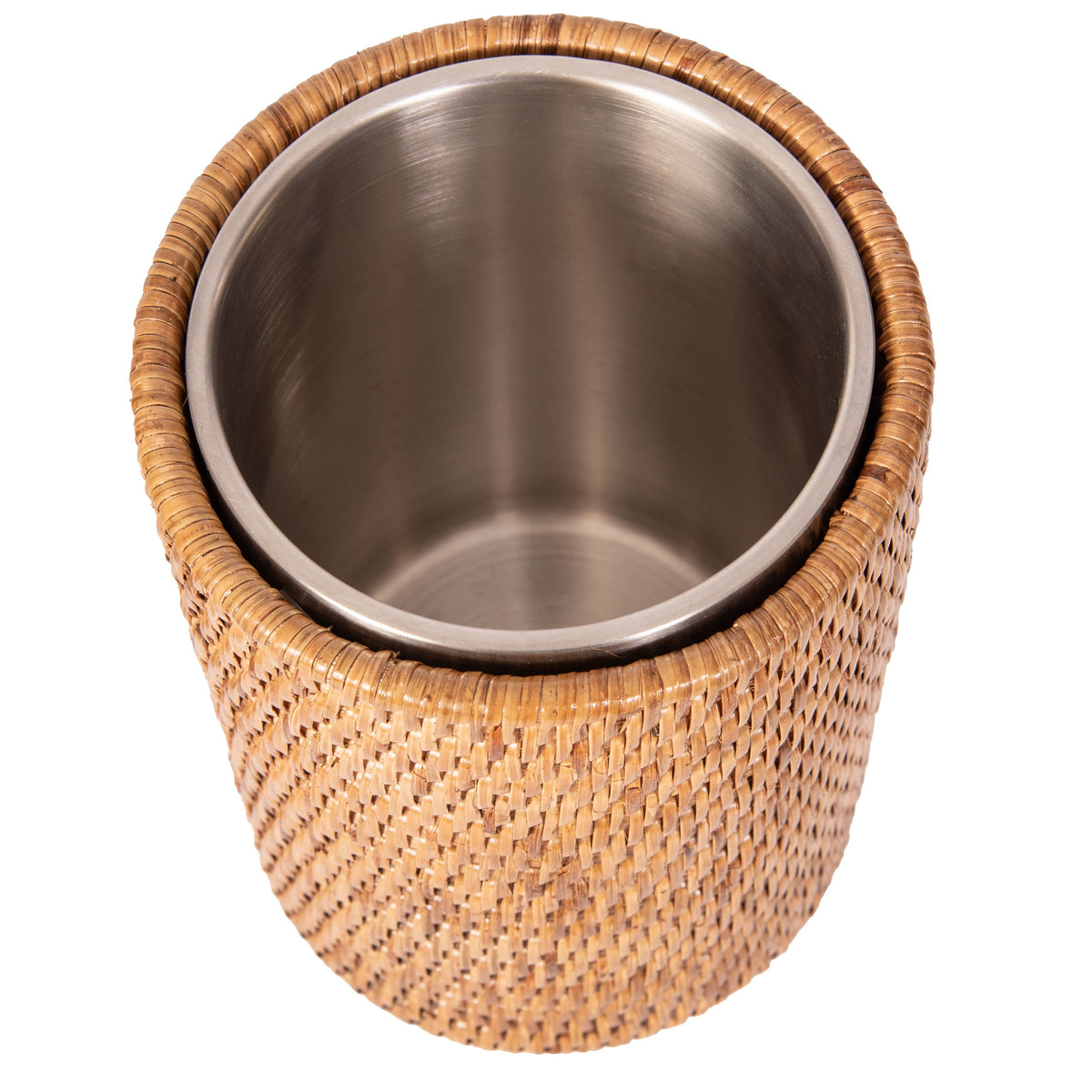 Rattan Wine Chiller: Stainless Steel, Handwoven Cooler
