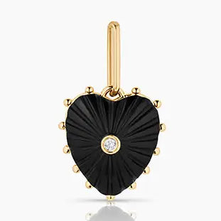 Isabel Onyx Heart Charm