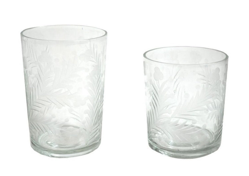 Etched Swag & Garland Glasses - Small