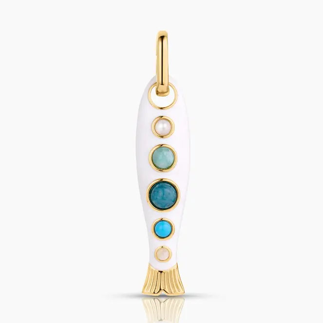 Amalfi Fish Clip Charm - White