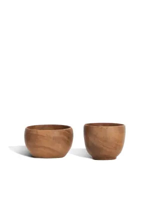 Teak Low Mini Cup Set of 2