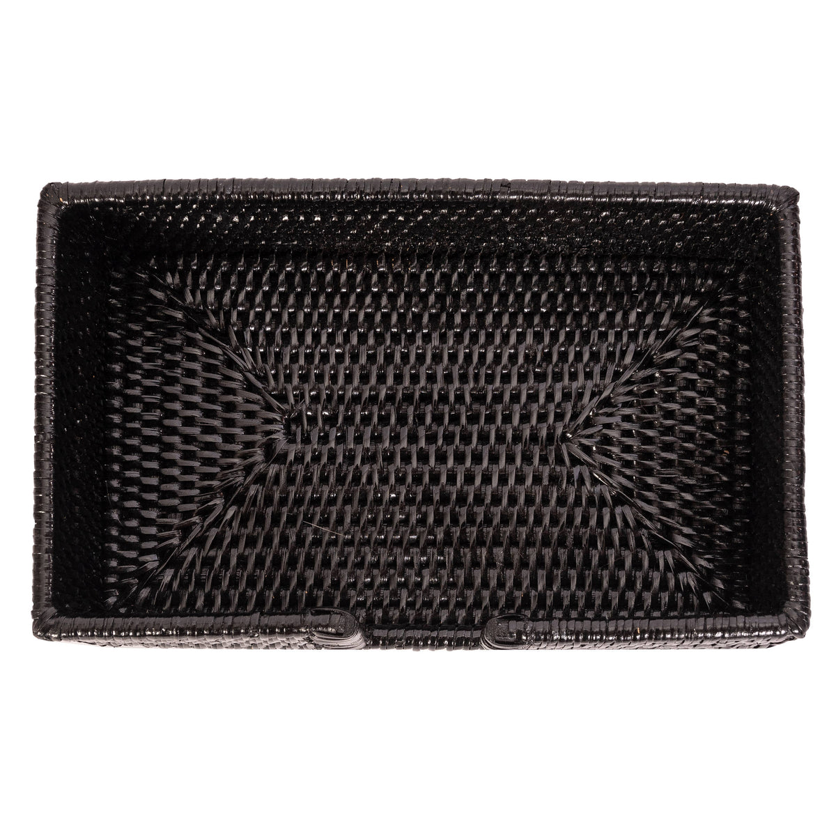 Rattan Guest Towel Holder with Cutout – Napkin Tray