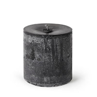 Pillar Super Candle w/ Brass plate - Black