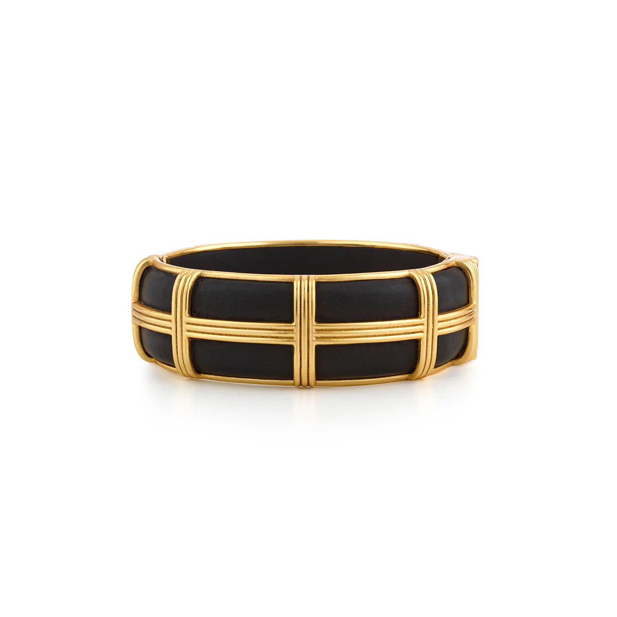 Gaia Hinged Bangle - Ebony