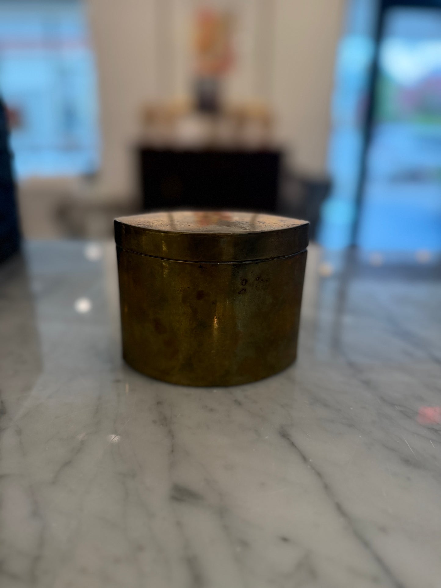 Oval Brass Lidded Box