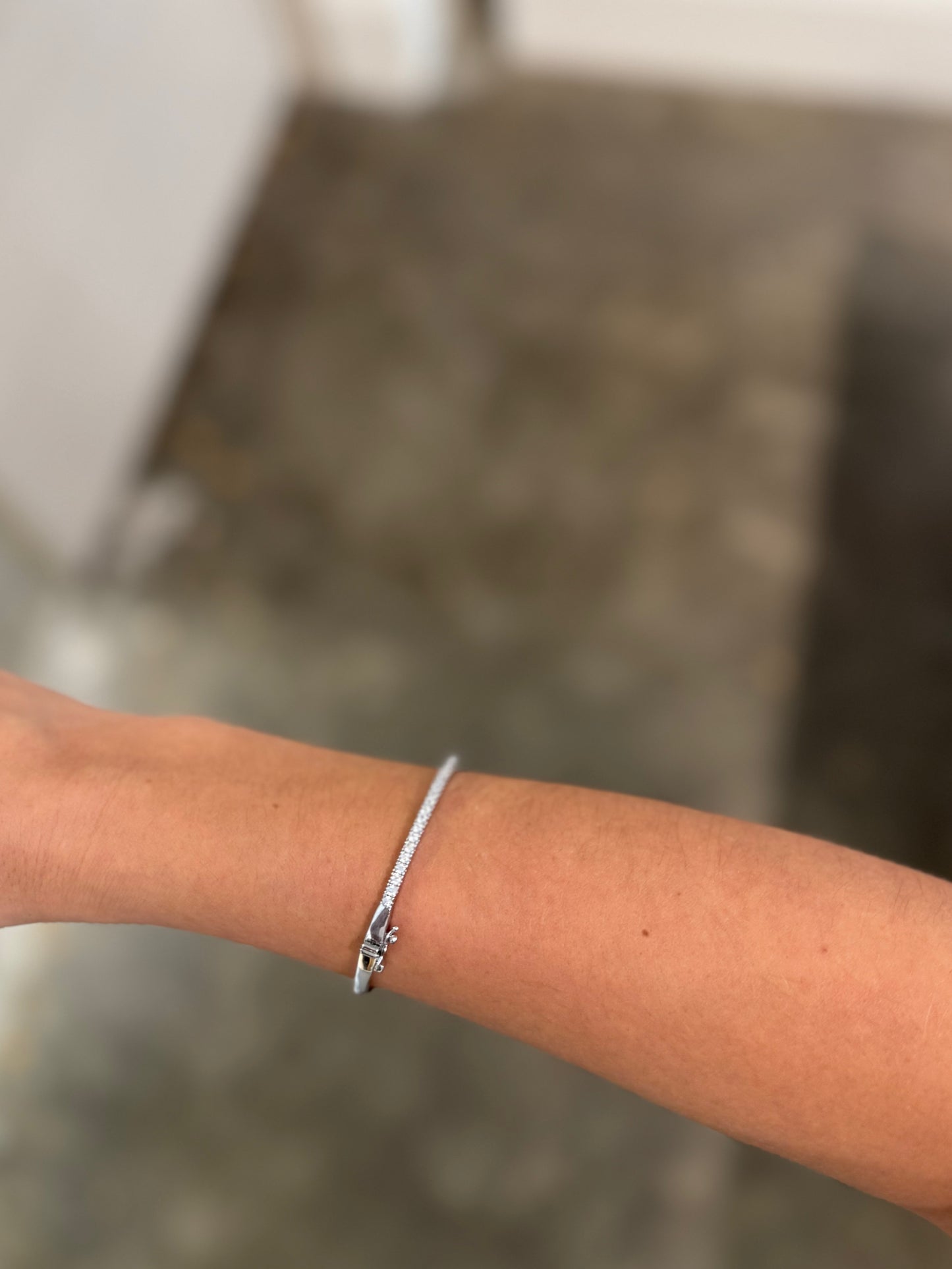 Silver Stoned Clasp Bracelet