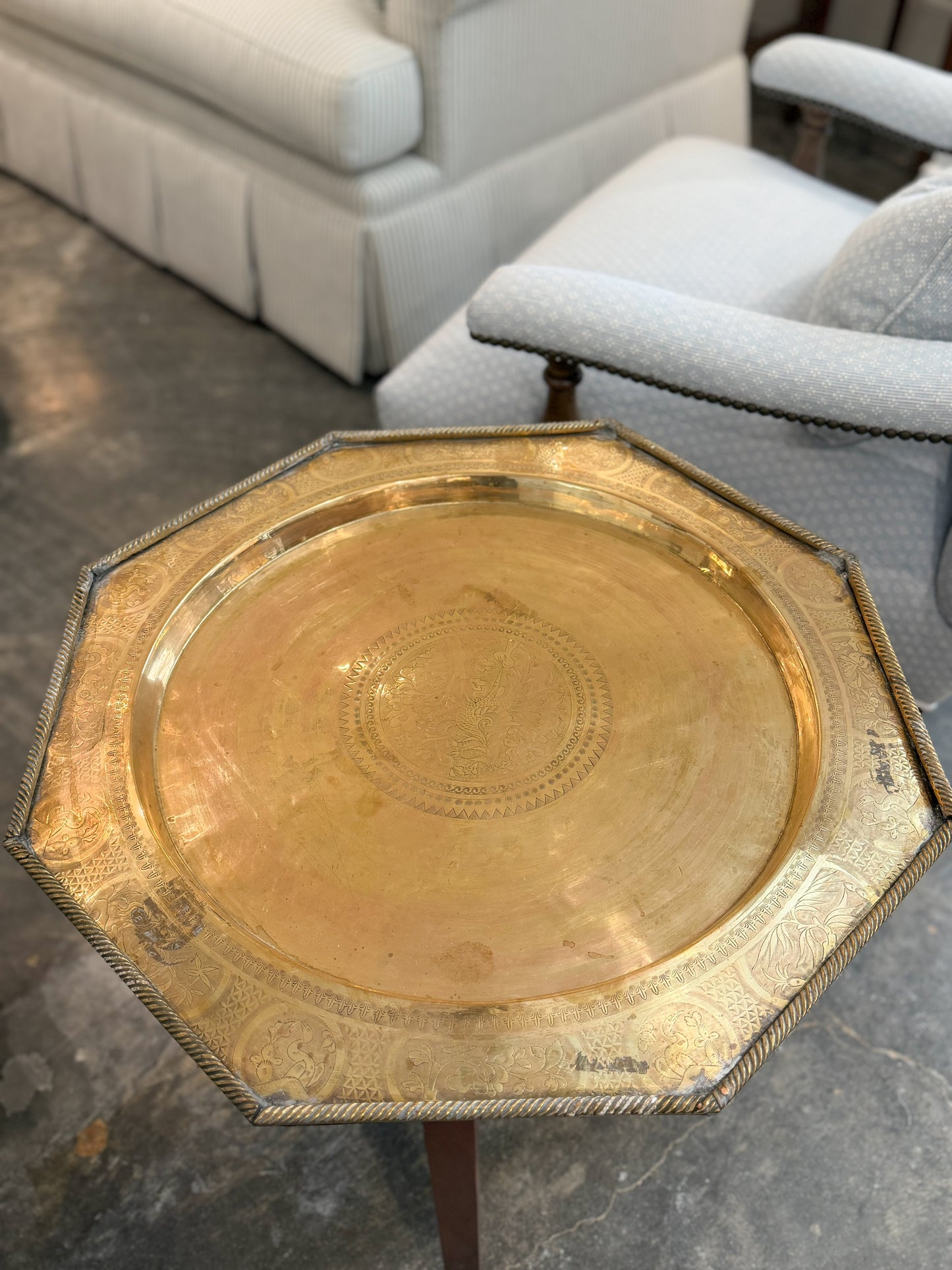 Pair of Brass Top Side Tables