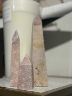 Pink Amethyst Obelisk Set