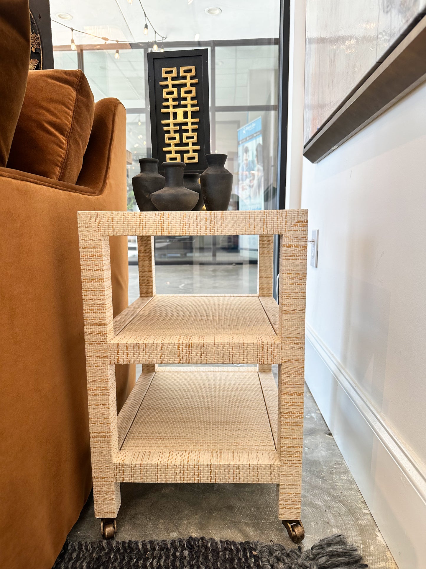 Rattan 3 Tier Side Table