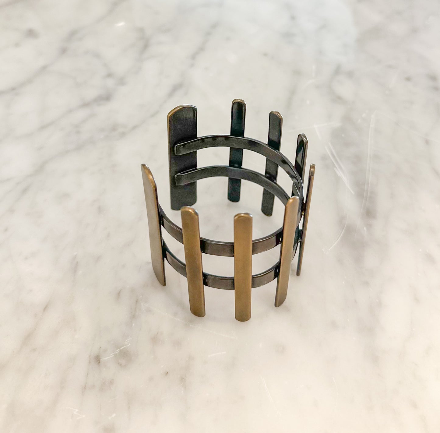 Brass Grid Modern Cuff