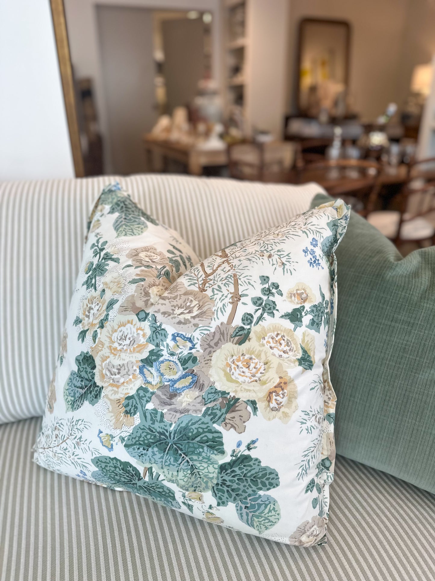 Ruffled Chintz Floral Pillow