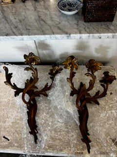 Pair Metal Gilt Candle Scones
