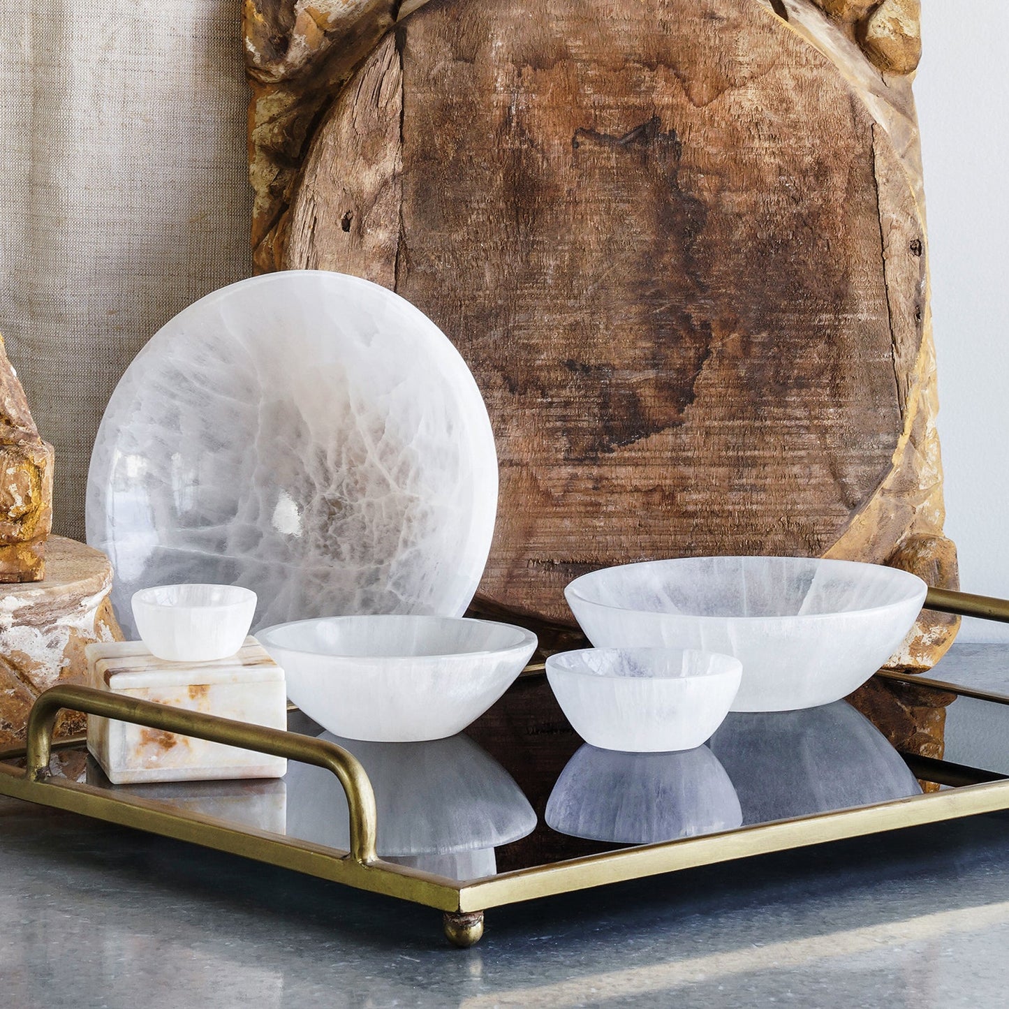 Selenite Round Bowl, Small