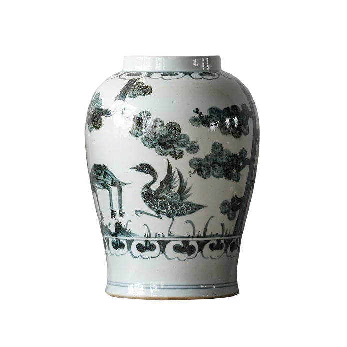 Hand Painted Vase with Bamboo