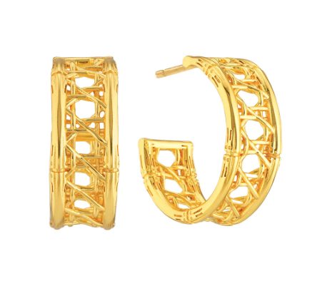 Veranda Caning Medium Hoop Earrings