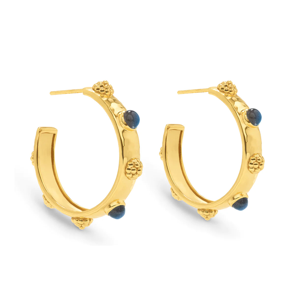 Cleopatra Hoop Earrings - Blue Labradorite