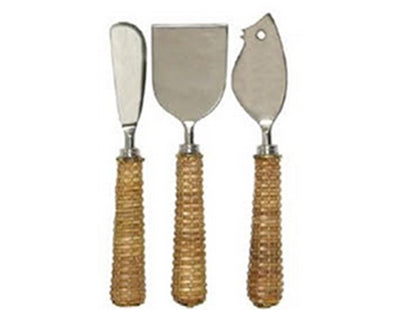 Basket Weave Three Piece Cheese Set