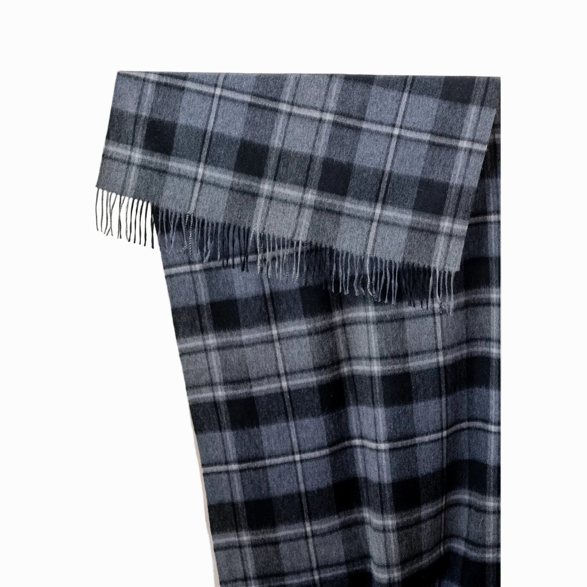 Lambswool Blanket Scarf - Macrae Grey Tartan