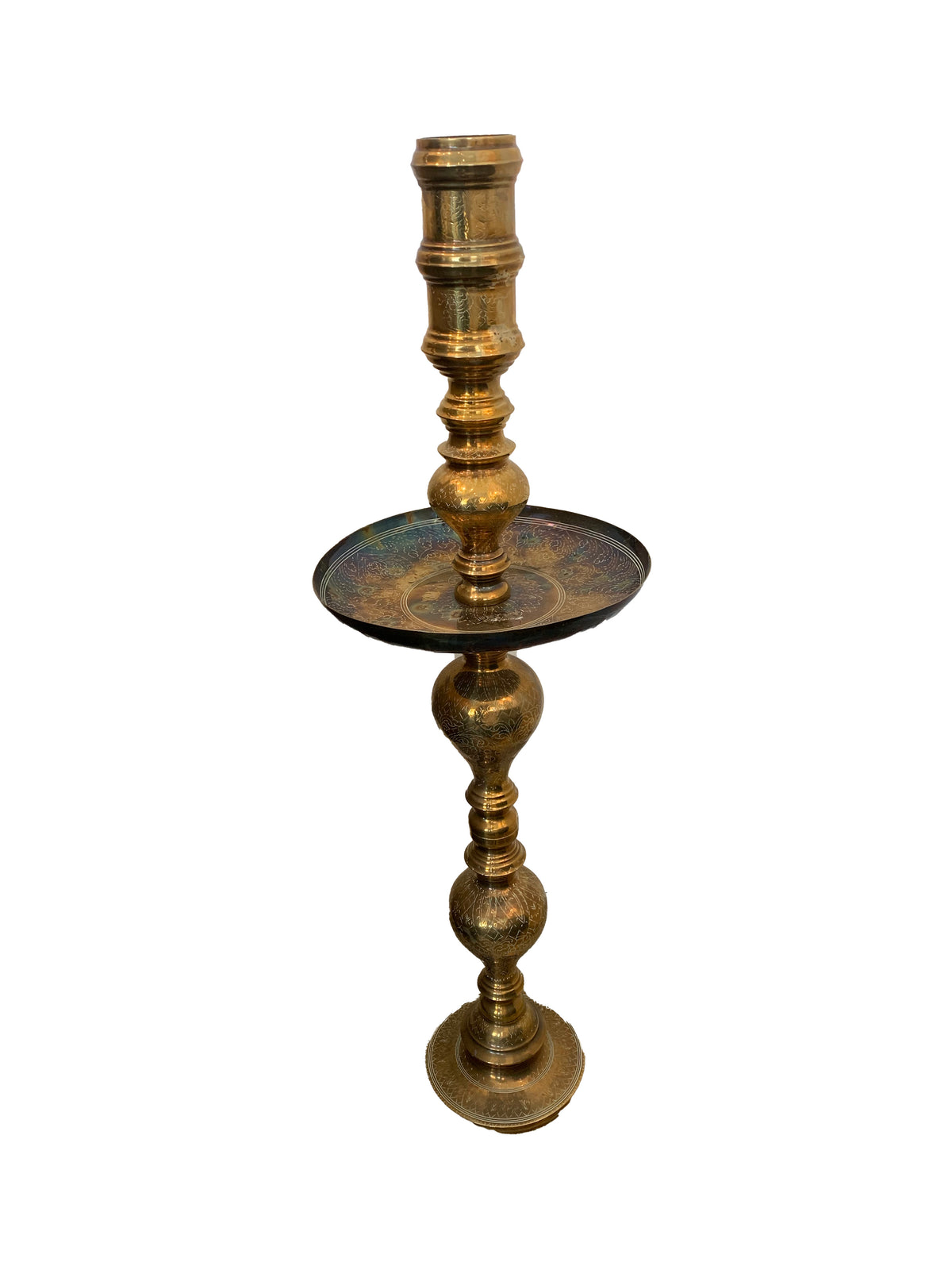 Tall Etched Candlestick
