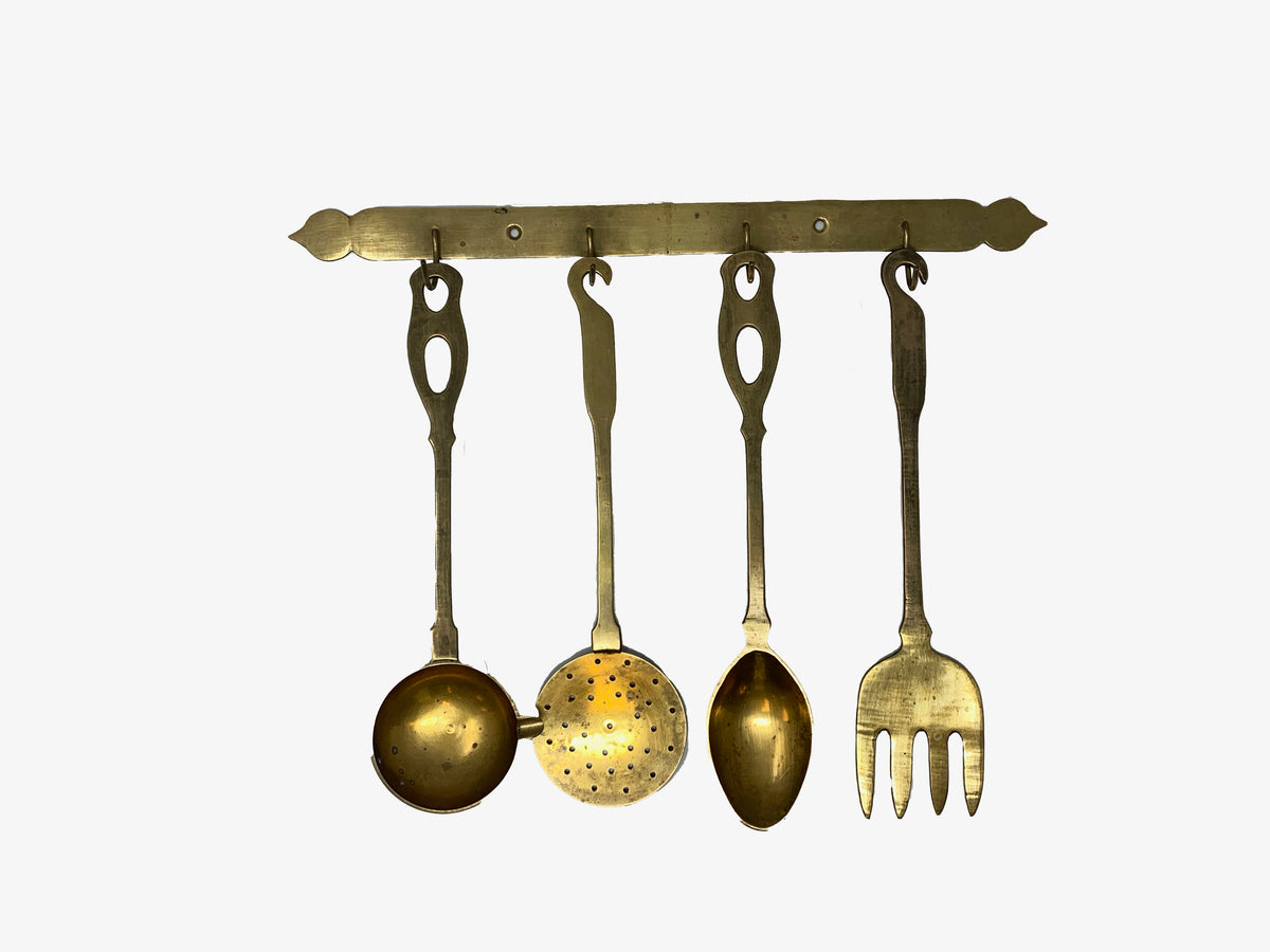 Brass Utensils and Holder