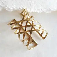 Brass Hatched Cuff