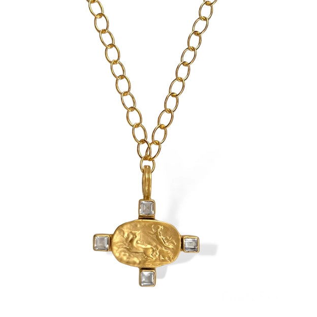 Celestial Roman Chariot Topaz Necklace