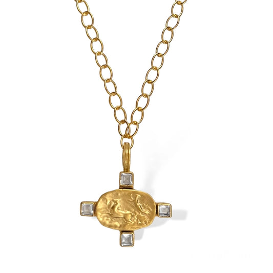 Celestial Roman Chariot Topaz Necklace