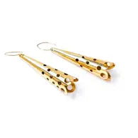Brass Sclloped Perforated Earrings