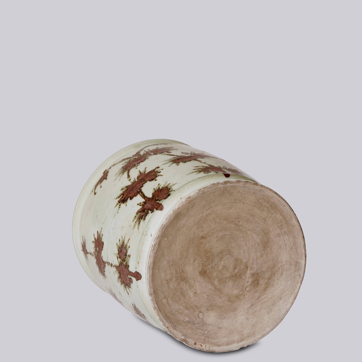 Rustic Copper Glazed Bamboo Porcelain Cachepot