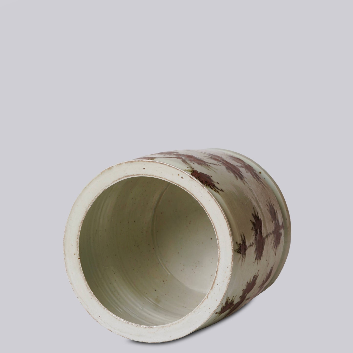 Rustic Copper Glazed Bamboo Porcelain Cachepot