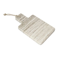 Small Beige Marble Cheese Board w/ Jute Handle