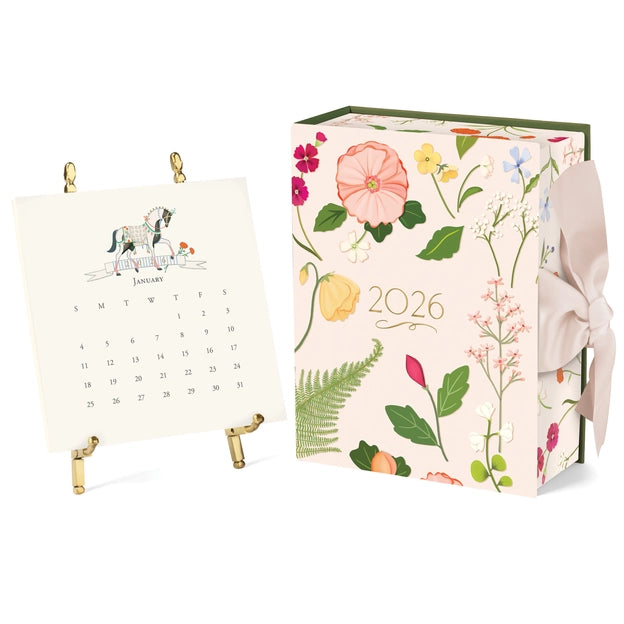 Classic Desk Calendar with Gold Easel