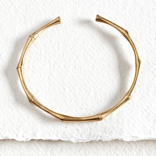 Brass Bamboo Cuff Bracelet