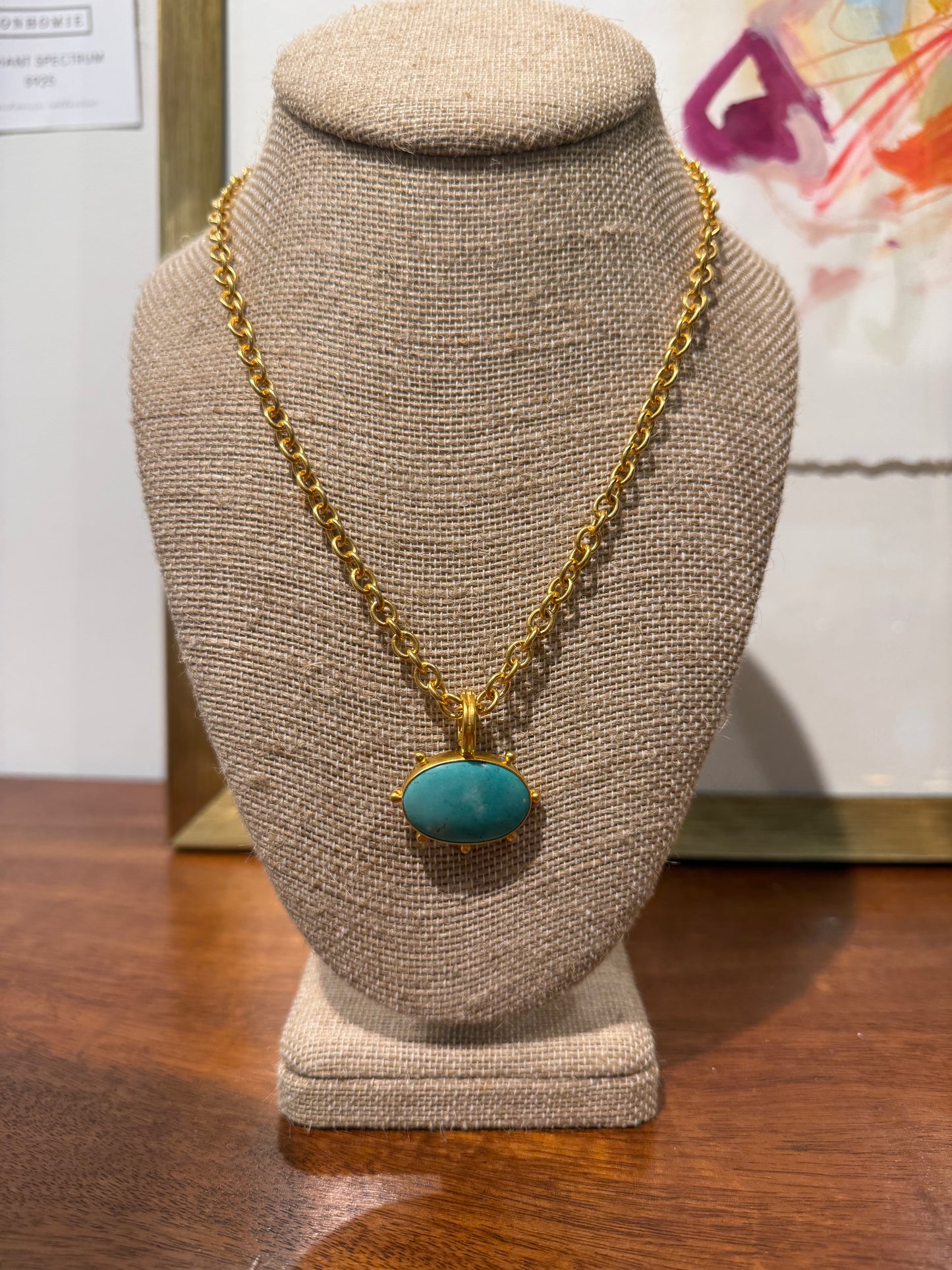 Turquoise Pinwheel Necklace