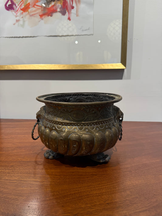 Lionhead Brass Planter