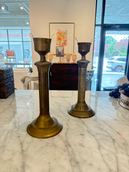 Pair of Brass Candleholders