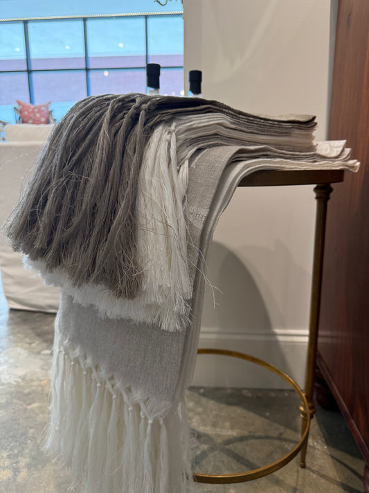 Italian Linen w/ long fringe - Large European Handtowel