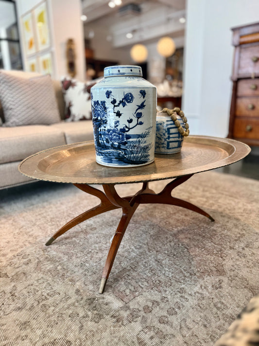 Large Oval Brass Tray w/ stand
