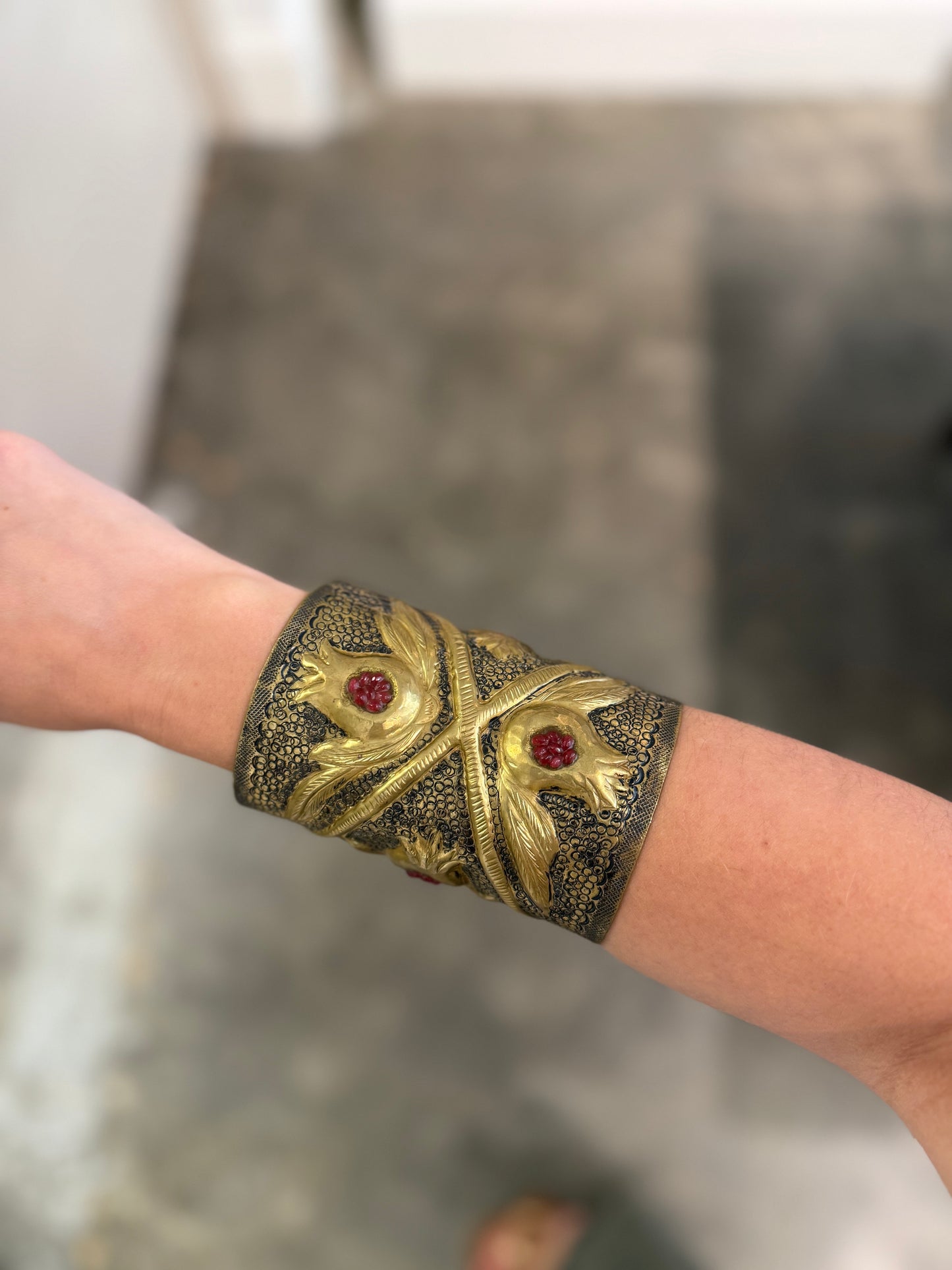 Pomegranate Brass Cuff