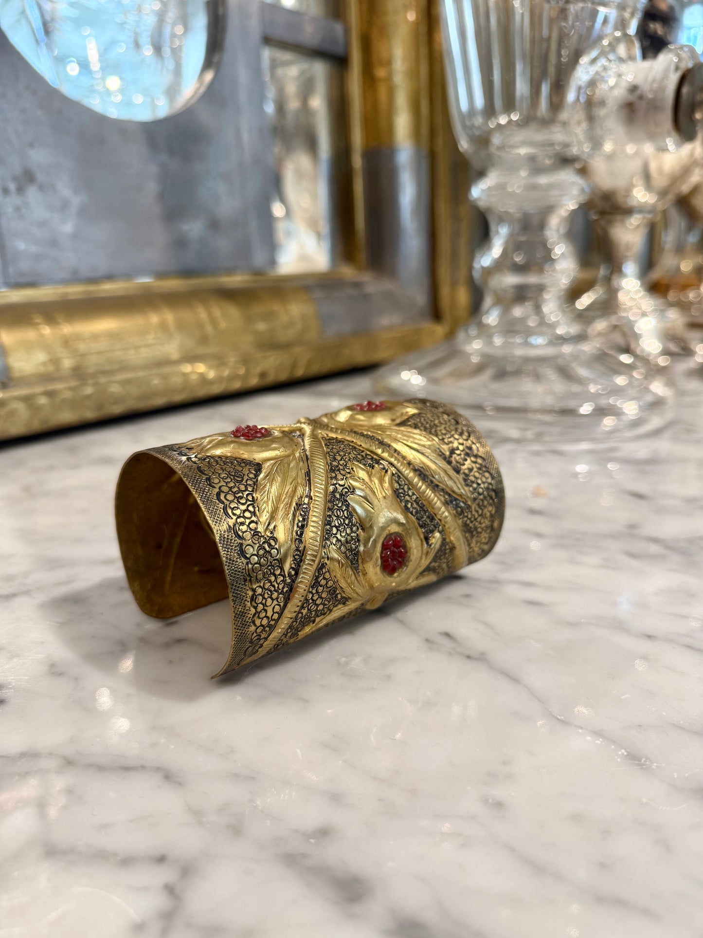 Pomegranate Brass Cuff