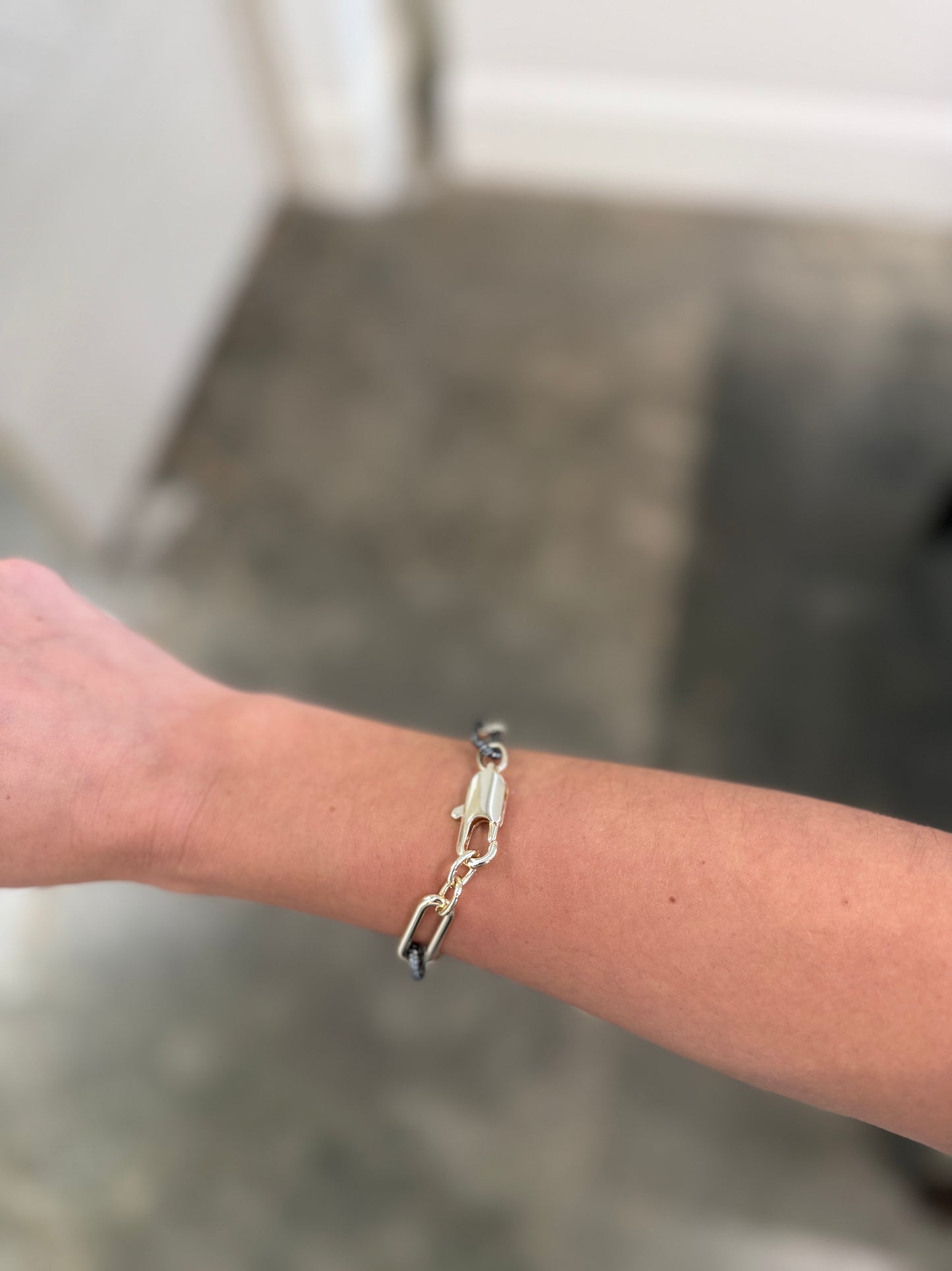 Gunmetal and Gold Chain Bracelet