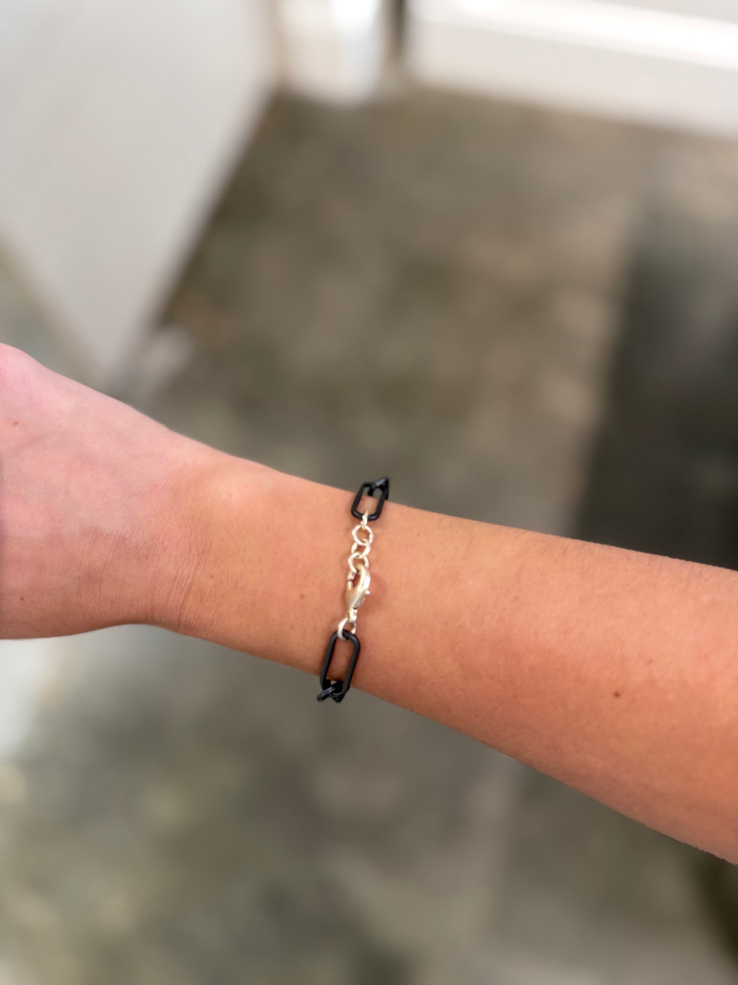 Gunmetal and Gold Chain Bracelet