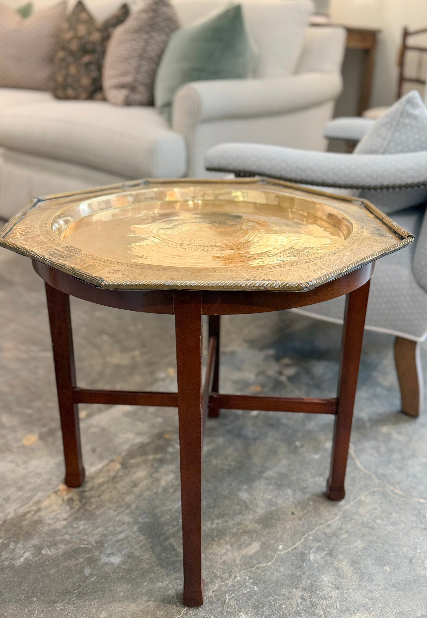 Pair of Brass Top Side Tables