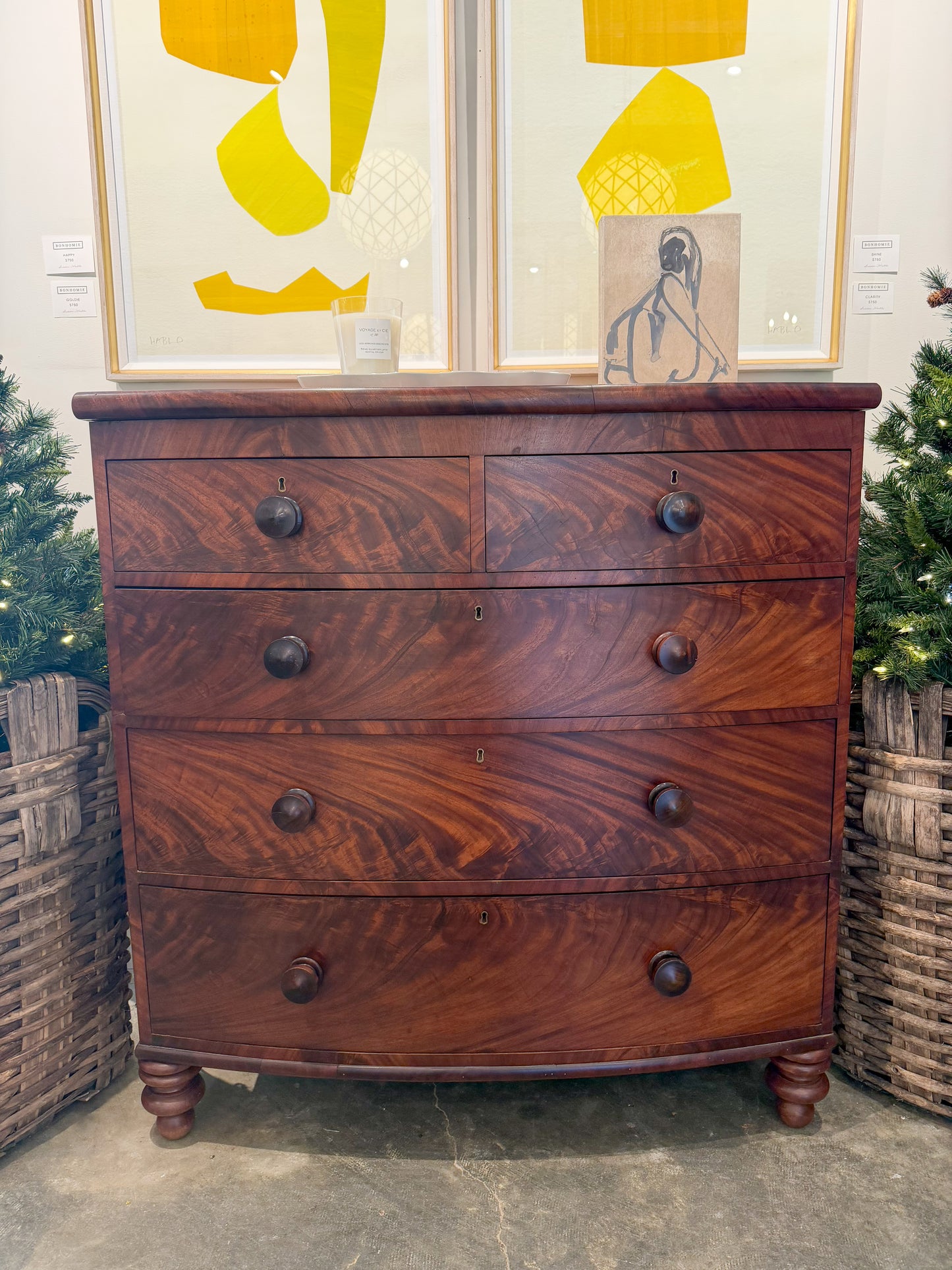 Mahogany Bow Front Chest of Drawers