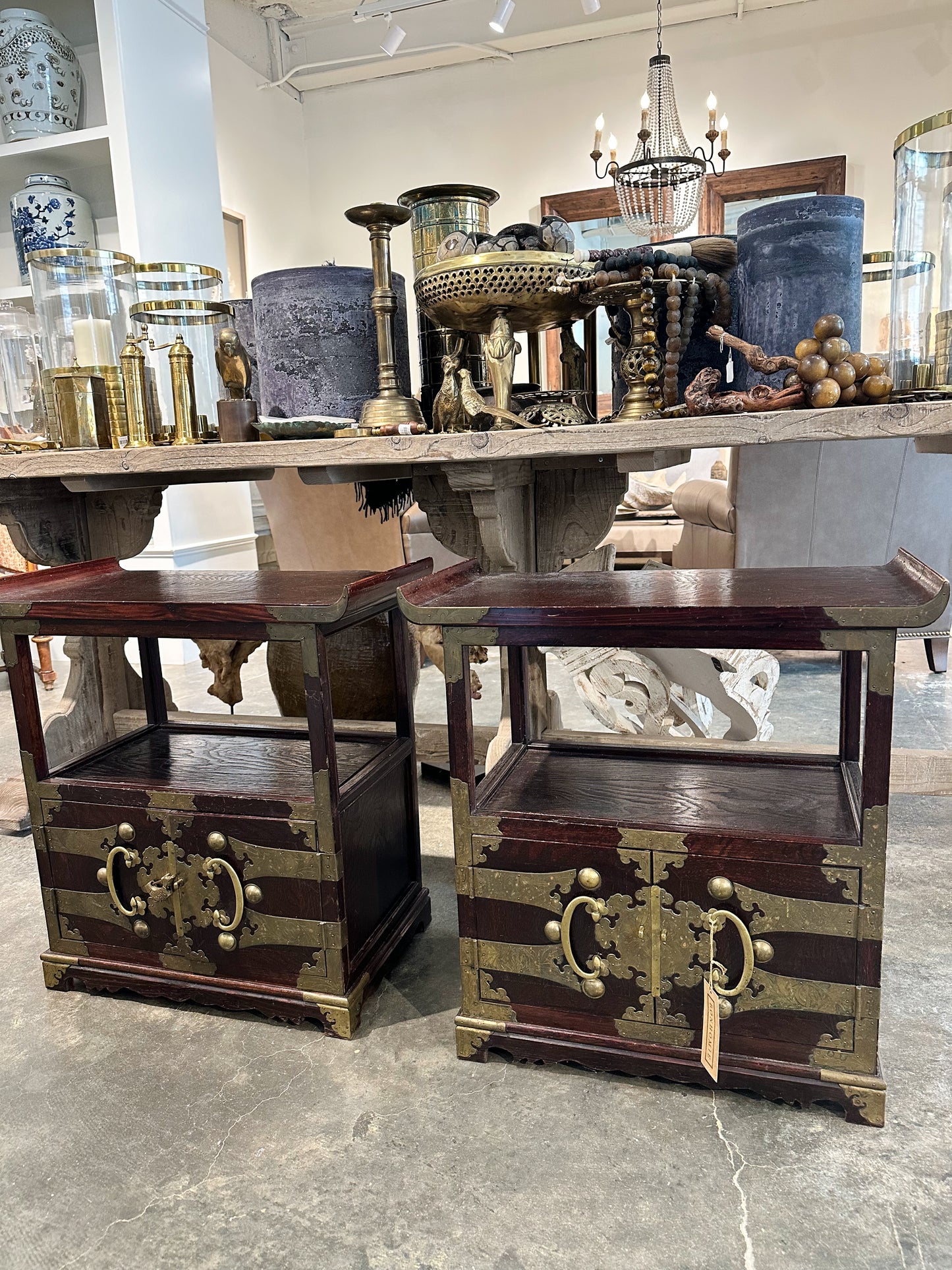 Asian Inspired Side Tables (Pair)