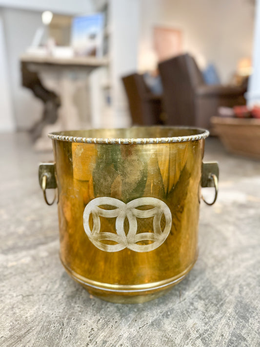 Medium Vintage Brass Planter