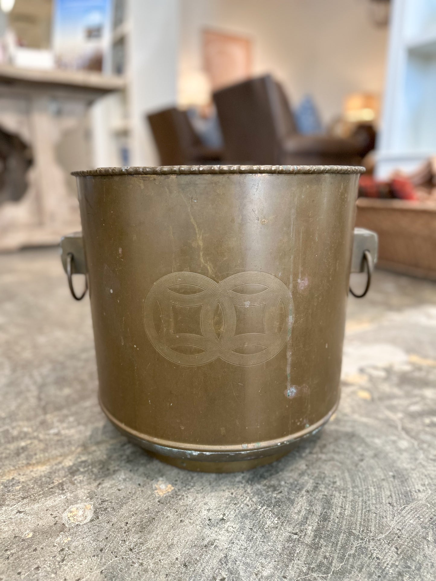 Large Vintage Brass Planter