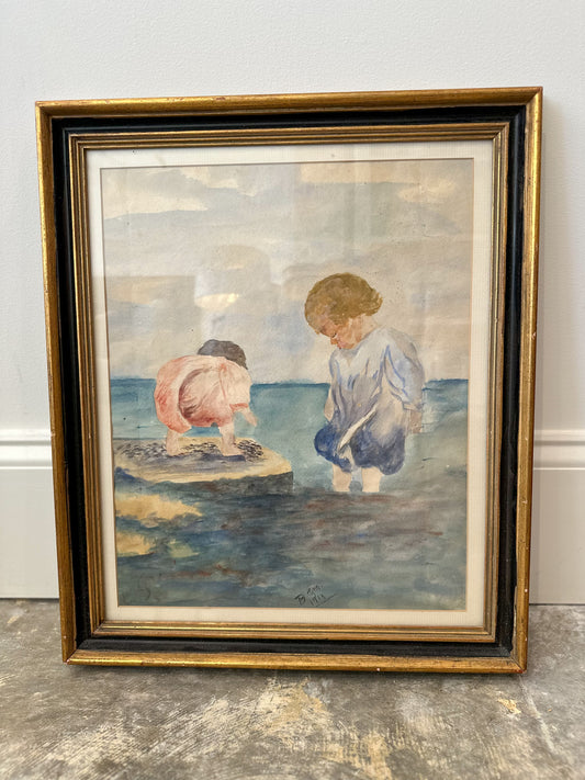 Vintage Watercolor of Children