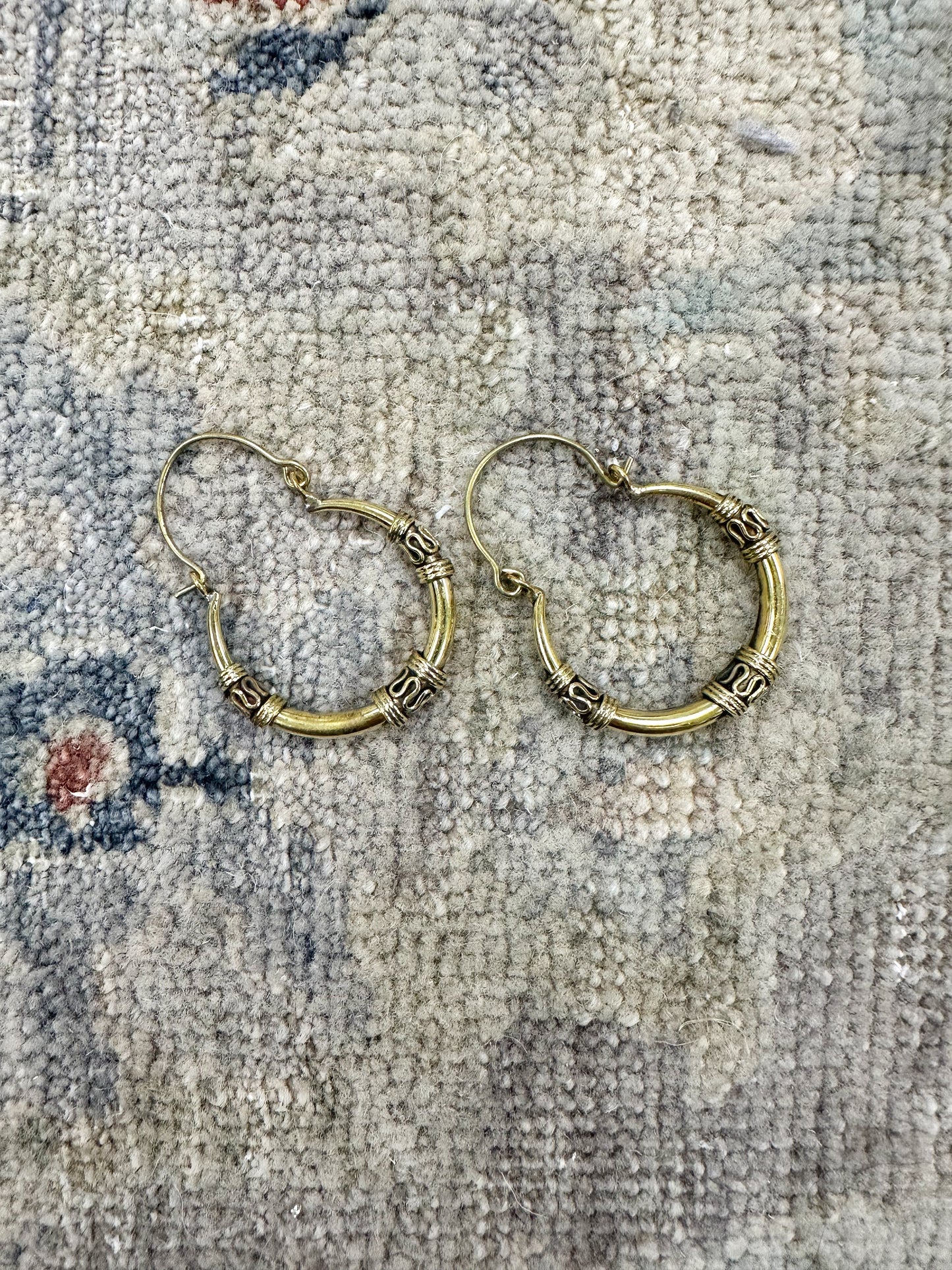 Small Indian Gold Hoop with Embellishment